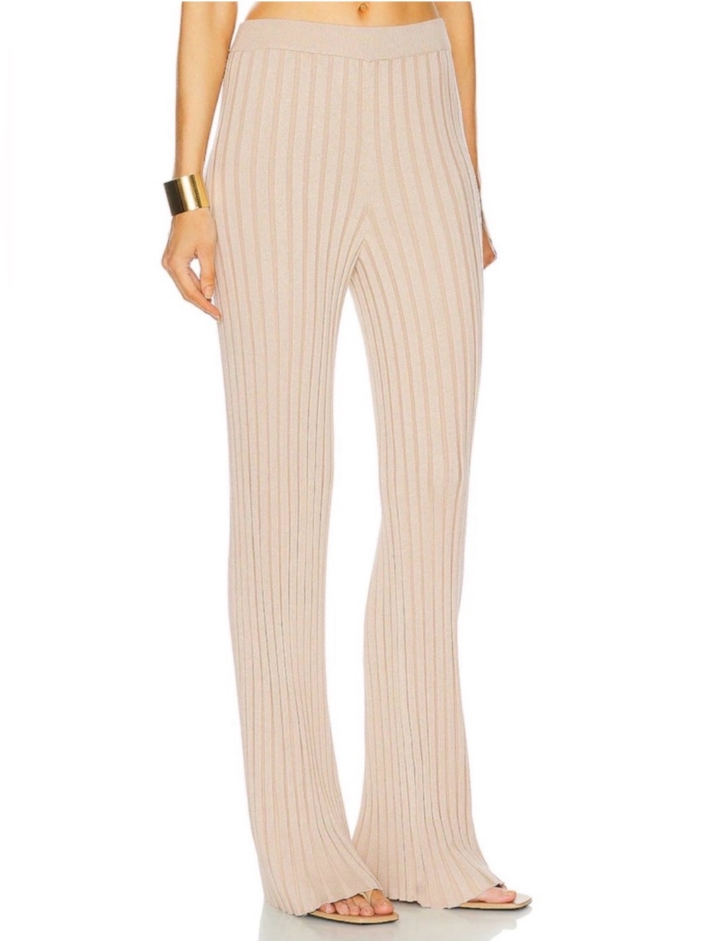 L’Academie Sereph Stretch Rib Pants Champagne Medium M